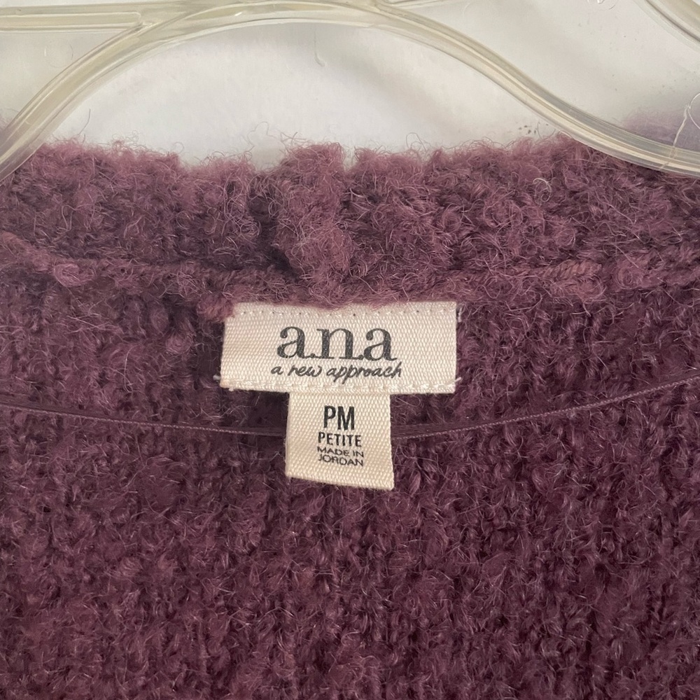 a.n.a Purple Comfy Cardigan Sweater in size Petite medium - Picture 3 of 5